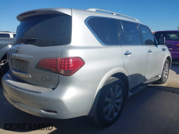 2014 Infiniti QX80 z VIN JN8AZ2NE0E9062158, wystawiony jako IAAI lot #41667272 z przebiegiem 154 046 mil mil oraz . Historia ofert i sprzedaży dostępna na DreamBid. Obrazek 4.