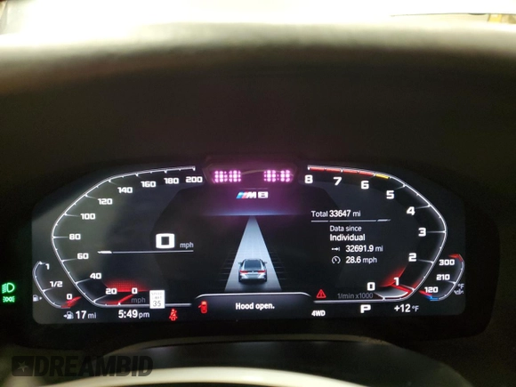 2022 BMW M8 Competition z VIN WBSGV0C02NCH36032, wystawiony jako Copart lot #45772865 z przebiegiem 33 647 mil mil oraz Szkoda całkowita • Salvage title. Historia ofert i sprzedaży dostępna na DreamBid. Obrazek 9.