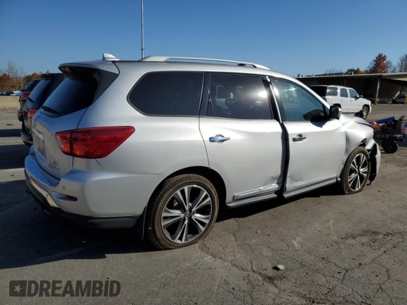 2020 Nissan Pathfinder Platinum with VIN 5N1DR2DMXLC635273, listed as a Copart auction lot 77443424 with 40,292 mi miles and Salvage Title. Bid and sale history available at carsss.com. Image 3.