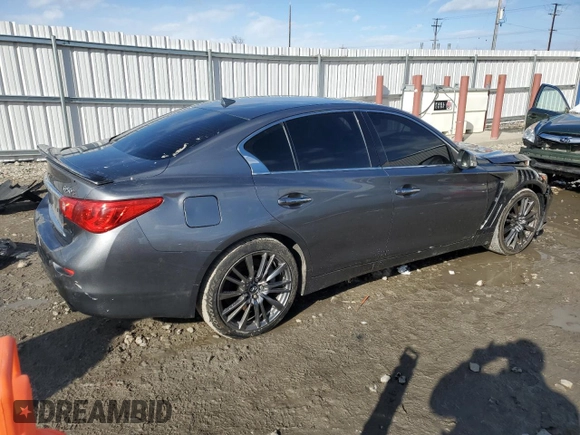 2016 Infiniti Q50 Red Sport 400 with VIN JN1FV7AR8GM451720, listed as a Copart auction lot 50495645 with 122,158 mi miles and Clean Title. Bid and sale history available at DreamBid. Image 3.