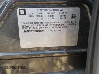 2016 Buick LaCrosse Sport Touring with VIN 1G4G45G39GF281914, listed as a Copart auction lot 54756355 with 66,437 mi miles and Salvage title. Bid and sale history available at DreamBid. Image 12.