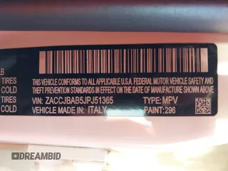 2018 Jeep Renegade Sport z VIN ZACCJBAB5JPJ51365, wystawiony jako IAAI lot #39137514 z przebiegiem 131 256 mil mil oraz . Historia ofert i sprzedaży dostępna na DreamBid. Obrazek 9.