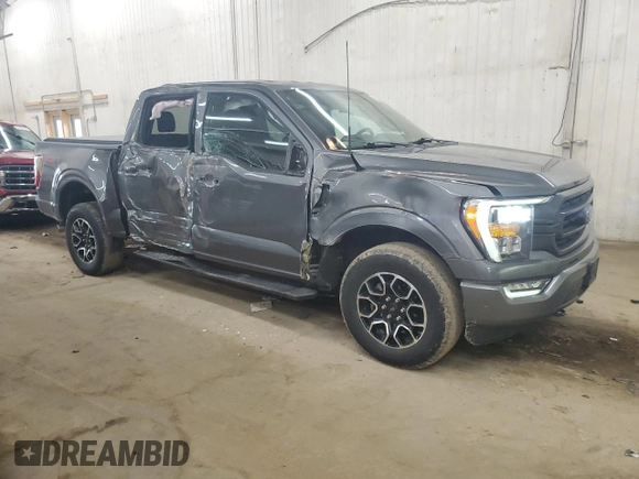 2022 Ford F-150 XL with VIN 1FTFW1E82NKF01075, listed as a Copart auction lot 51928525 with 45,342 mi miles and Salvage Title. Bid and sale history available at DreamBid. Image 4.