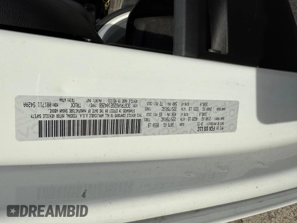 2016 Ram ProMaster Cargo with VIN 3C6TRVAG2GE104266, listed as a Copart auction lot 47607255 with Not Provided miles and Clean Title. Bid and sale history available at DreamBid. Image 10.