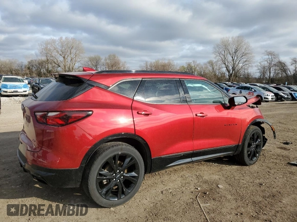 2021 Chevrolet Blazer RS with VIN 3GNKBKRS8MS554301, listed as a Copart auction lot 51752175 with 60,475 mi miles and Salvage title. Bid and sale history available at DreamBid. Image 3.