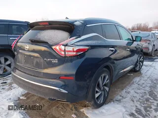 2015 Nissan Murano Platinum with VIN 5N1AZ2MH8FN240782, listed as a IAAI auction lot 41363946 with 90,545 mi miles and . Bid and sale history available at DreamBid. Image 4.