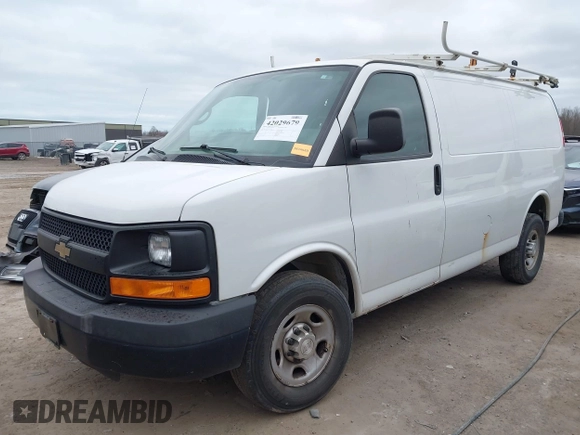 2015 Chevrolet Express Cargo Van with VIN 1GCWGFCFXF1259591, listed as a IAAI auction lot 42029679 with 144,023 mi miles. Bid and sale history available at carsss.com. Image 17.