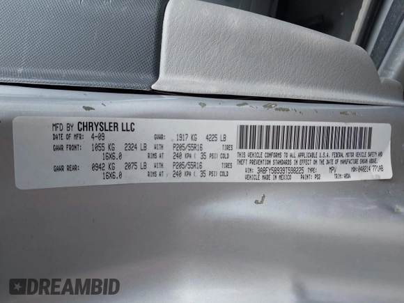 2009 Chrysler PT Cruiser Touring с VIN 3A8FY58939T598225, выставлен на аукционе IAAI как лот 42625434 с пробегом 82 249 миль миль и . История ставок и продаж доступна на DreamBid. Изображение 9.