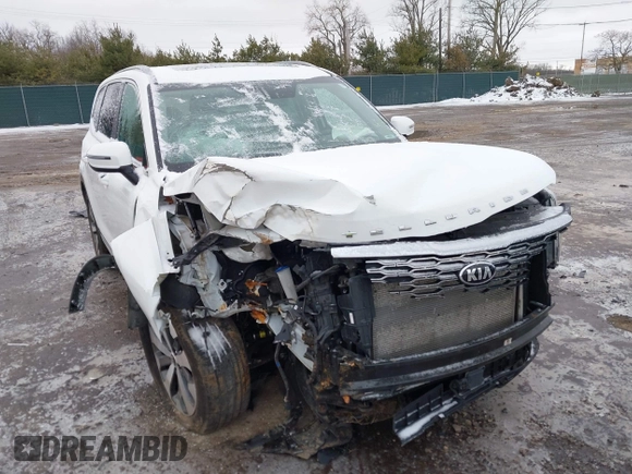 2020 Kia Telluride S with VIN 5XYP64HC4LG036632, listed as a IAAI auction lot 41734210 with 97,502 mi miles and . Bid and sale history available at carsss.com. Image 1.