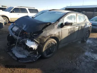 2025 Nissan LEAF SV Plus with VIN 1N4CZ1CV0SC560236, listed as a Copart auction lot 79909104 with 447 mi miles and Salvage Title. Bid and sale history available at carsss.com. Image 1.