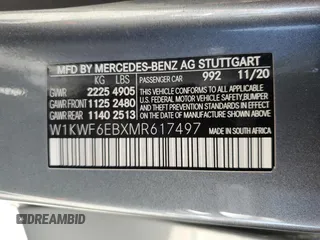 2021 Mercedes-Benz C 43 AMG with VIN W1KWF6EBXMR617497, listed as a Copart auction lot 61688875 with 63,405 mi miles and Salvage title. Bid and sale history available at DreamBid. Image 13.