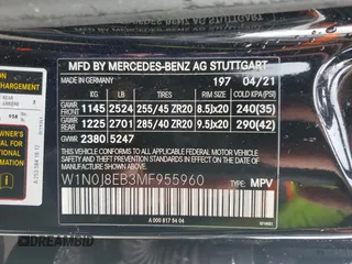 2021 Mercedes-Benz GLC with VIN W1N0J8EB3MF955960, listed as a Copart auction lot 86311124 with 41,747 mi miles and Salvage Title. Bid and sale history available at carsss.com. Image 13.
