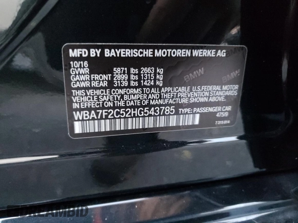 2017 BMW 7 Series ALPINA B7 xDrive with VIN WBA7F2C52HG543785, listed as a Copart auction lot 74474053 with 46,658 mi miles. Bid and sale history available at carsss.com. Image 12.