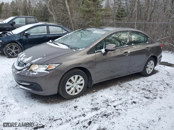 2013 Honda Civic Sdn LX with VIN 2HGFB2F48DH020946, listed as a Copart auction lot 47649695 with 214,561 mi miles and Clean Title. Bid and sale history available at carsss.com. Image 1.