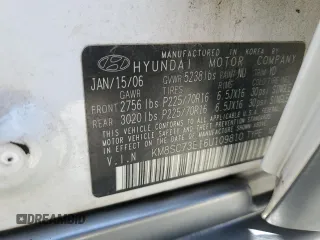 2006 Hyundai Santa Fe GLS with VIN KM8SC73E16U109810, listed as a Copart auction lot 58109304 with 262,562 mi miles and Salvage Title. Bid and sale history available at carsss.com. Image 13.
