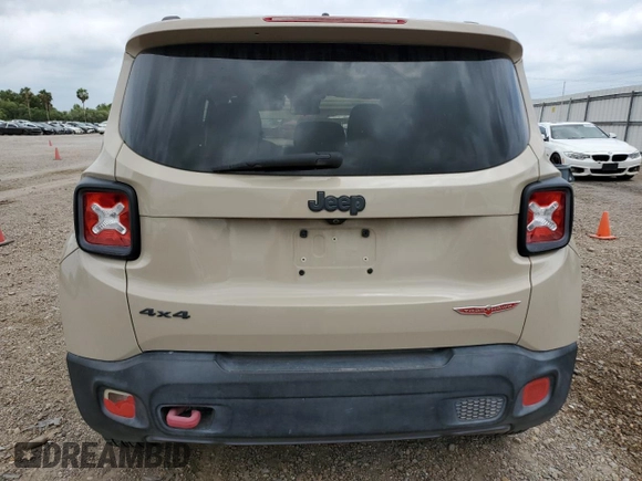 2016 Jeep Renegade Trailhawk with VIN ZACCJBCT7GPC50495, listed as a Copart auction lot 55705395 with 161,439 mi miles and Salvage title. Bid and sale history available at DreamBid. Image 6.