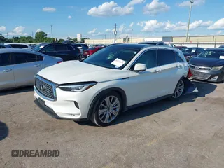 2020 Infiniti QX50 Luxe with VIN 3PCAJ5M15LF120478, listed as a IAAI auction lot 42212236 with 85,851 mi miles and . Bid and sale history available at DreamBid. Image 2.