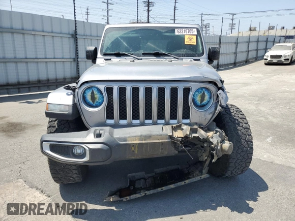 2021 Jeep Wrangler Unlimited Sahara with VIN 1C4HJXEN3MW592171, listed as a Copart auction lot 62216705 with 85,257 mi miles and Salvage title. Bid and sale history available at DreamBid. Image 5.