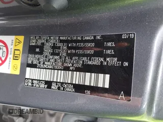 2019 Lexus RX 350 with VIN 2T2BZMCA6KC193043, listed as a IAAI auction lot 42164680 with Not Provided miles and . Bid and sale history available at DreamBid. Image 9.