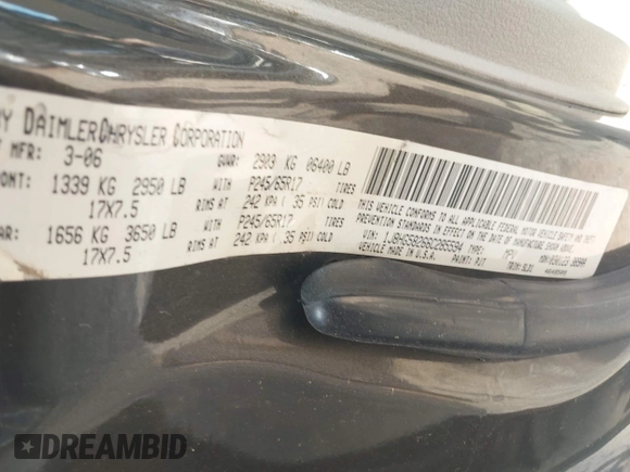 2006 Jeep Commander Limited с VIN 1J8HG58266C285594, выставлен на аукционе IAAI как лот 42671312 с пробегом 228 443 миль миль и . История ставок и продаж доступна на DreamBid. Изображение 9.