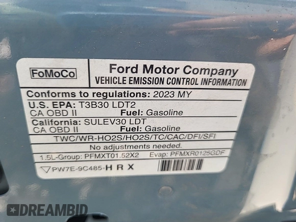 2023 Ford Bronco Sport Big Bend z VIN 3FMCR9B69PRD75724, wystawiony jako IAAI lot #42547276 z przebiegiem 27 623 mil mil oraz . Historia ofert i sprzedaży dostępna na DreamBid. Obrazek 40.