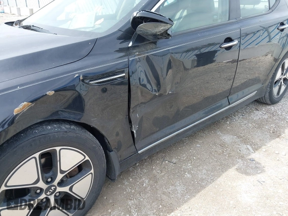 2012 Kia Optima Hybrid with VIN KNAGM4AD5C5017635, listed as a IAAI auction lot 42214181 with 159,599 mi miles. Bid and sale history available at carsss.com. Image 6.