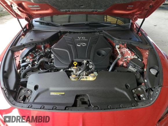 2022 Infiniti Q60 Red Sport 400 with VIN JN1FV7LK7NM660198, listed as a Copart auction lot 74916234 with 33,371 mi miles and Salvage title. Bid and sale history available at DreamBid. Image 11.