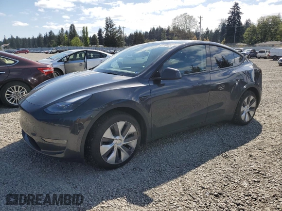 2024 Tesla Model Y Long Range with VIN 7SAYGAEE8RF987571, listed as a Copart auction lot 55110485 with 19,732 mi miles and Salvage title. Bid and sale history available at DreamBid. Image 1.