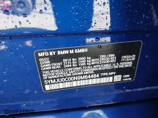2022 BMW X5 M with VIN 5YMJU0C00N9M64484, listed as a IAAI auction lot 41825141 with 1 mi miles. Bid and sale history available at carsss.com. Image 9.