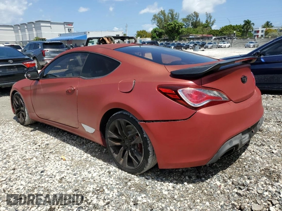 2013 Hyundai Genesis Coupe Track z VIN KMHHU6KJXDU091756, wystawiony jako Copart lot #51409625 z przebiegiem 112 585 mil mil oraz Czysty tytuł • Clean title. Historia ofert i sprzedaży dostępna na DreamBid. Obrazek 2.