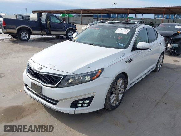 2015 Kia Optima SX Turbo with VIN 5XXGR4A60FG455078, listed as a IAAI auction lot 41305459 with 145,852 mi miles. Bid and sale history available at carsss.com. Image 20.