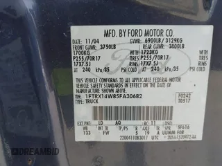 2005 Ford F-150 STX with VIN 1FTRX14W85FA30682, listed as a IAAI auction lot 42363264 with 186,652 mi miles and . Bid and sale history available at DreamBid. Image 9.