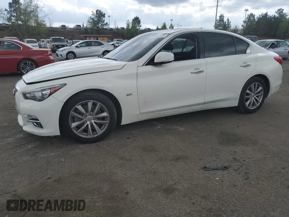 2017 Infiniti Q50 Signature Edition with VIN JN1EV7APXHM736348, listed as a Copart auction lot 51352315 with 159,434 mi miles and Salvage Title. Bid and sale history available at DreamBid. Image 1.