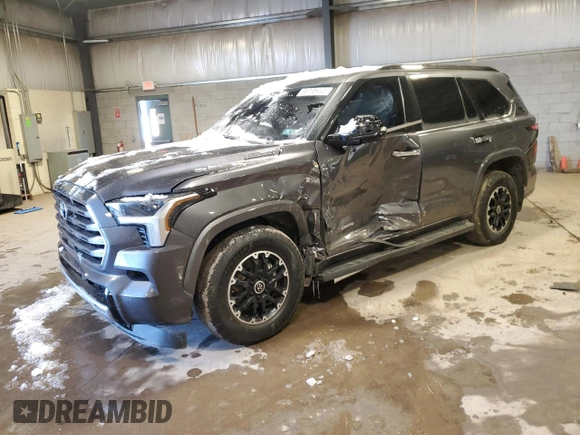 2023 Toyota Sequoia SR5 with VIN 7SVAAABAXPX003220, listed as a Copart auction lot 88798445 with 47,637 mi miles and Salvage Title. Bid and sale history available at carsss.com. Image 1.