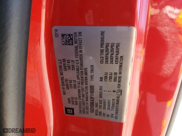 2015 Chevrolet Colorado 2WD LT with VIN 1GCHSBEA3F1145000, listed as a Copart auction lot 41473965 with 150,598 mi miles and Salvage Title. Bid and sale history available at carsss.com. Image 12.