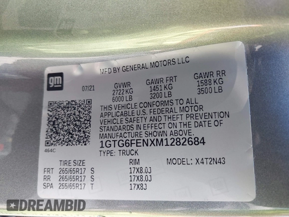 2021 GMC Canyon 4WD AT4 w/Leather with VIN 1GTG6FENXM1282684, listed as a IAAI auction lot 41757981 with 44,807 mi miles. Bid and sale history available at carsss.com. Image 9.