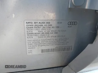 2022 Audi Q5 S line Premium Plus with VIN WA1EAAFY8N2075153, listed as a IAAI auction lot 42317317 with 67,230 mi miles and . Bid and sale history available at DreamBid. Image 9.