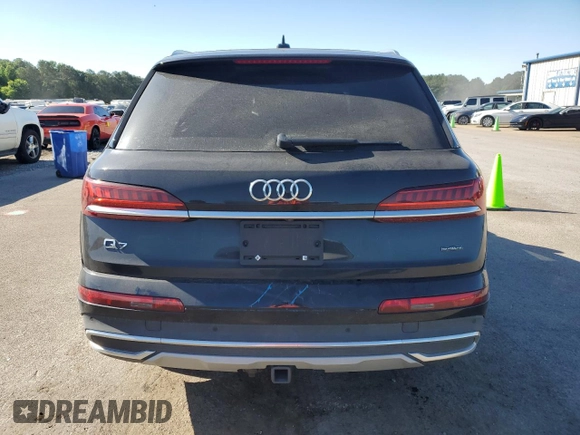 2021 Audi Q7 Premium Plus with VIN WA1LJAF74MD020930, listed as a Copart auction lot 57576505 with 43,557 mi miles and Salvage title. Bid and sale history available at DreamBid. Image 6.