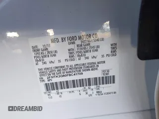 2015 Ford Edge SE with VIN 2FMTK3G80FBC41709, listed as a IAAI auction lot 42581606 with 112,031 mi miles and . Bid and sale history available at DreamBid. Image 9.