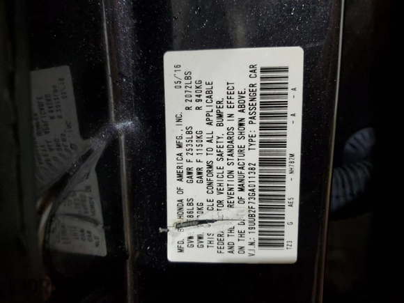 2016 Acura TLX Advance with VIN 19UUB2F73GA011382, listed as a Copart auction lot 56432475 with 104,948 mi miles and Salvage title. Bid and sale history available at DreamBid. Image 12.