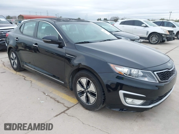 2012 Kia Optima Hybrid with VIN KNAGM4AD8C5021615, listed as a IAAI auction lot 41216697 with 119,153 mi miles. Bid and sale history available at carsss.com. Image 1.