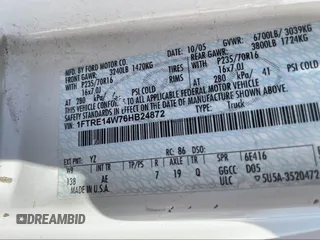2006 Ford Econoline Cargo with VIN 1FTRE14W76HB24872, listed as a IAAI auction lot 42081212 with Not Provided miles and . Bid and sale history available at carsss.com. Image 9.