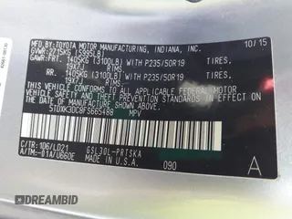 2015 Toyota Sienna SE с VIN 5TDXK3DC8FS665488, выставлен на аукционе IAAI как лот 42398692 с пробегом 110 446 миль миль и . История ставок и продаж доступна на DreamBid. Изображение 9.