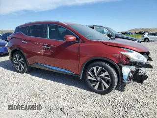 2015 Nissan Murano Platinum with VIN 5N1AZ2MH4FN284018, listed as a Copart auction lot 57793505 with 68,990 mi miles and Salvage title. Bid and sale history available at DreamBid. Image 4.