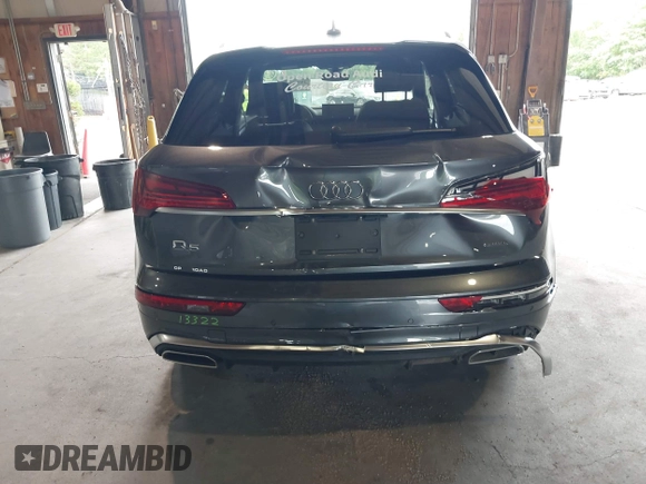 2024 Audi Q5 S line Premium Plus with VIN WA1EAAFY2R2052361, listed as a IAAI auction lot 39766650 with 2,181 mi miles and . Bid and sale history available at DreamBid. Image 6.