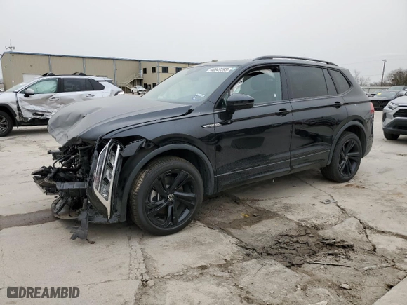 2023 Volkswagen Tiguan SE R-Line Black with VIN 3VVCB7AX0PM115167, listed as a Copart auction lot 48349595 with 36,962 mi miles and Salvage Title. Bid and sale history available at carsss.com. Image 1.