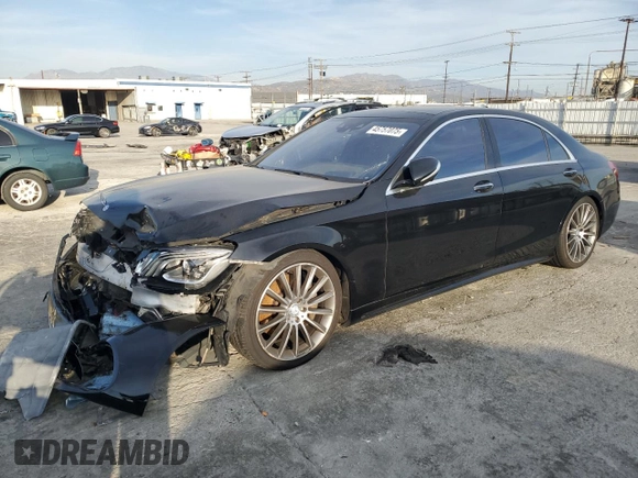 2017 Mercedes-Benz S 550 with VIN WDDUG8CB2HA292173, listed as a Copart auction lot 45757075 with 99,985 mi miles and Salvage Title. Bid and sale history available at carsss.com. Image 1.