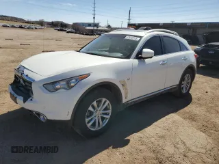 2014 Infiniti QX70 with VIN JN8CS1MW3EM412803, listed as a Copart auction lot 47872215 with 100,717 mi miles and Salvage Title. Bid and sale history available at carsss.com. Image 1.