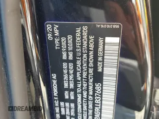 2020 Porsche Macan S with VIN WP1AB2A59LLB37685, listed as a Copart auction lot 55176815 with 66,847 mi miles and Salvage title. Bid and sale history available at DreamBid. Image 13.