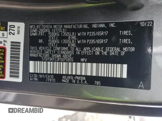 2023 Toyota Sienna XLE with VIN 5TDYSKFC3PS075955, listed as a Copart auction lot 43948445 with 24,477 mi miles and Salvage Title. Bid and sale history available at carsss.com. Image 14.